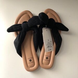 Brand New Shade & Shore Black Knotted Sandals - Size 6